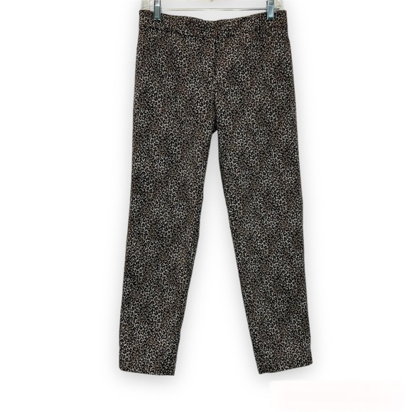 WHITE House Black Market Women’s Leopard Print Slim Ankle Pants 4R - Picture 1 of 7